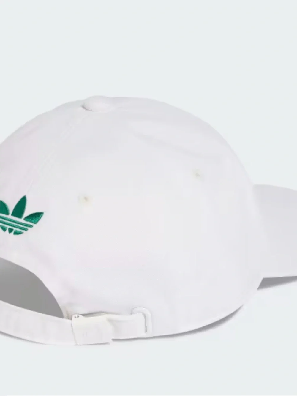 adidas White Cap with Green Trefoil Accent